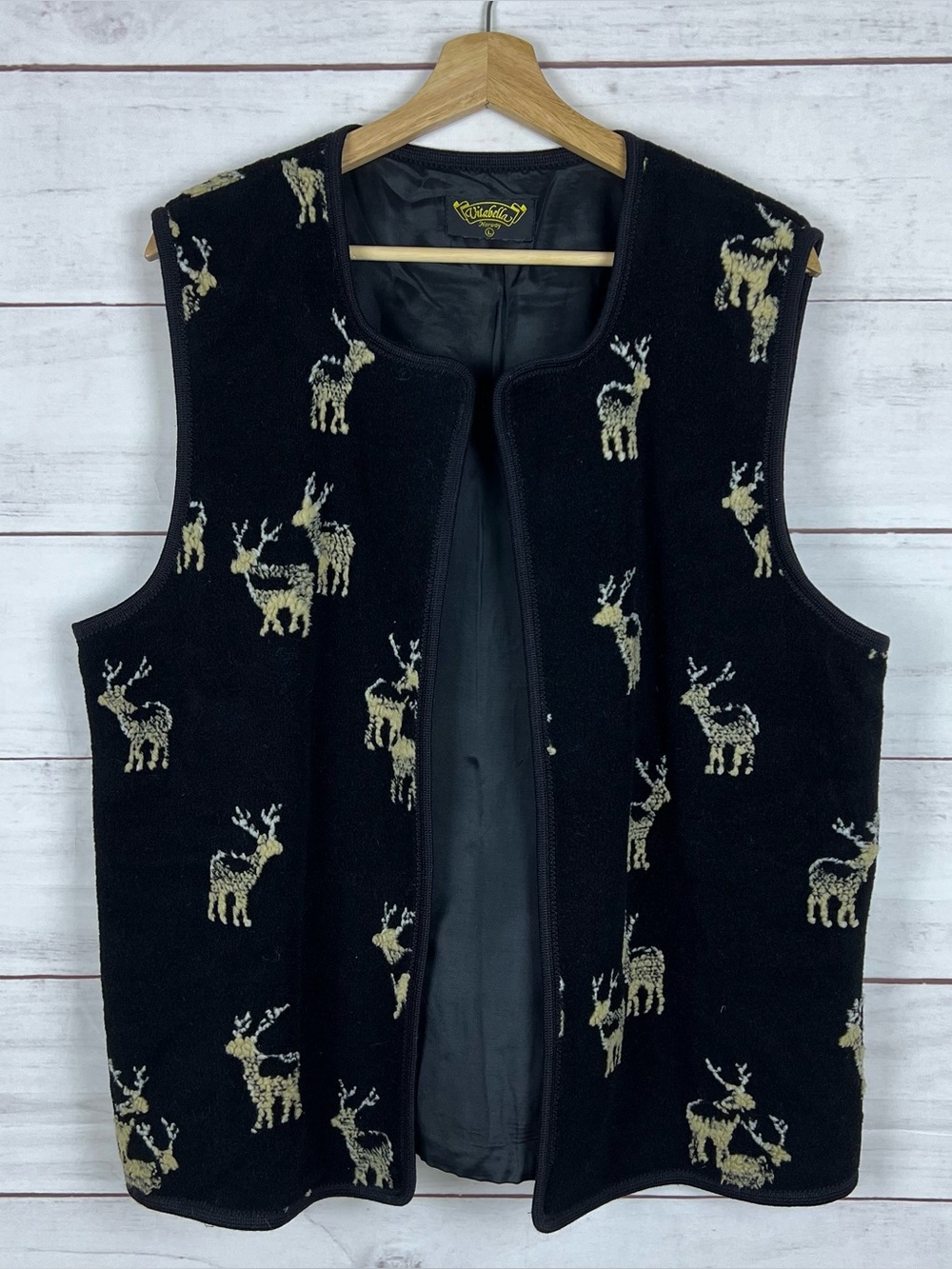 VITABELLA Norway Vintage Wool Sleeveless Vest Waistcoat Cardigan Women Size L